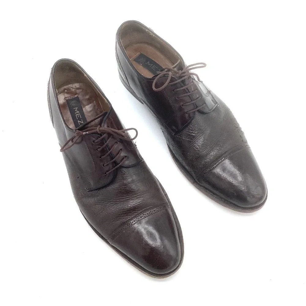 Mezlan Mens Leather‎ Brogue Cap Toe Oxfords Shoe Orbison Espresso Brown S…